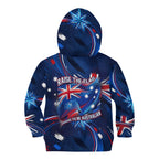 Proud To Be Australian Kid Hoodie Australia Flag Day Waving Commonwealth Star