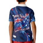 Proud To Be Australian Kid Polo Shirt Australia Flag Day Waving Commonwealth Star