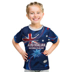 Proud To Be Australian Kid T Shirt Australia Flag Day Waving Commonwealth Star