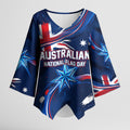 Proud To Be Australian Kimono Sleeve Blouse Australia Flag Day Waving Commonwealth Star