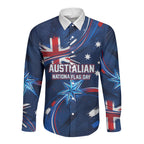 Proud To Be Australian Long Sleeve Button Shirt Australia Flag Day Waving Commonwealth Star