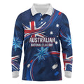 Proud To Be Australian Long Sleeve Polo Shirt Australia Flag Day Waving Commonwealth Star