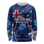 Proud To Be Australian Long Sleeve Shirt Australia Flag Day Waving Commonwealth Star