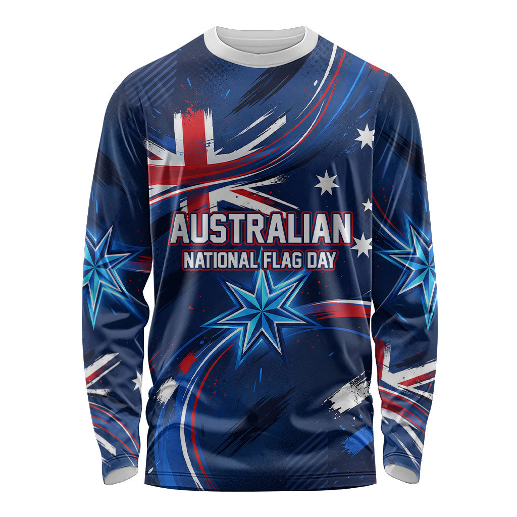 Proud To Be Australian Long Sleeve Shirt Australia Flag Day Waving Commonwealth Star