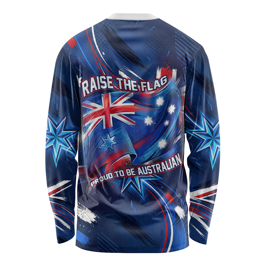 Proud To Be Australian Long Sleeve Shirt Australia Flag Day Waving Commonwealth Star