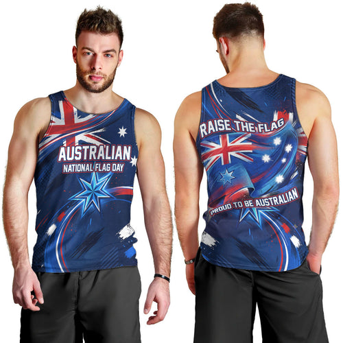 Proud To Be Australian Men Tank Top Australia Flag Day Waving Commonwealth Star