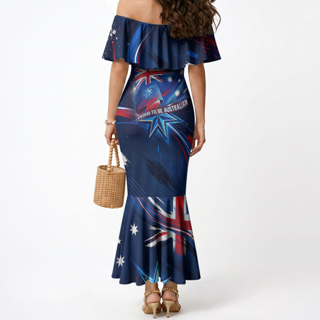 Proud To Be Australian Mermaid Dress Australia Flag Day Waving Commonwealth Star