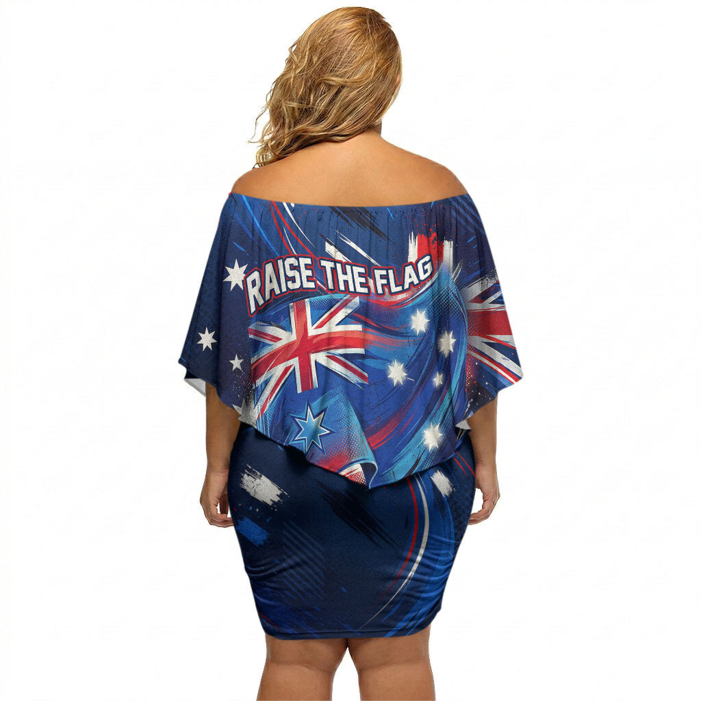 Proud To Be Australian Off Shoulder Short Dress Australia Flag Day Waving Commonwealth Star