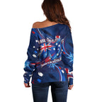 Proud To Be Australian Off Shoulder Sweater Australia Flag Day Waving Commonwealth Star