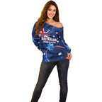 Proud To Be Australian Off Shoulder Sweater Australia Flag Day Waving Commonwealth Star