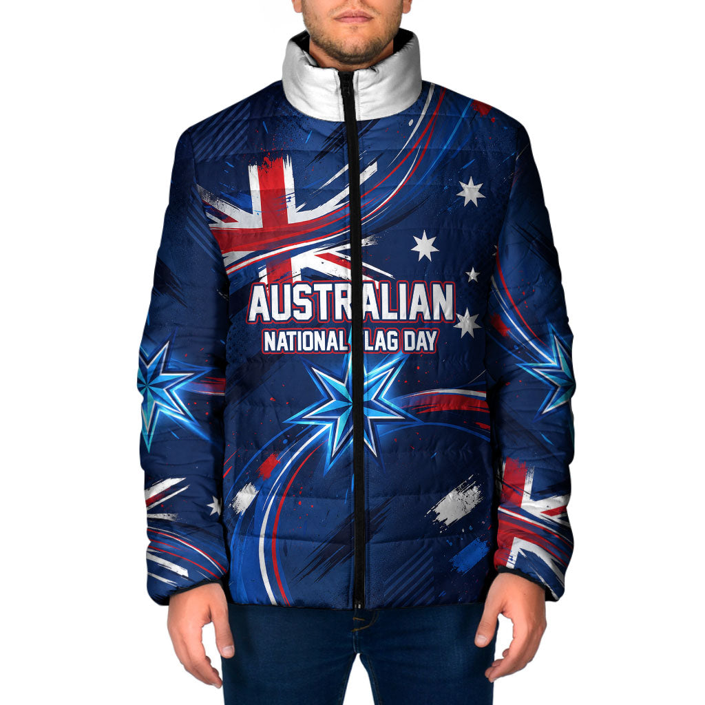 Proud To Be Australian Padded Jacket Australia Flag Day Waving Commonwealth Star