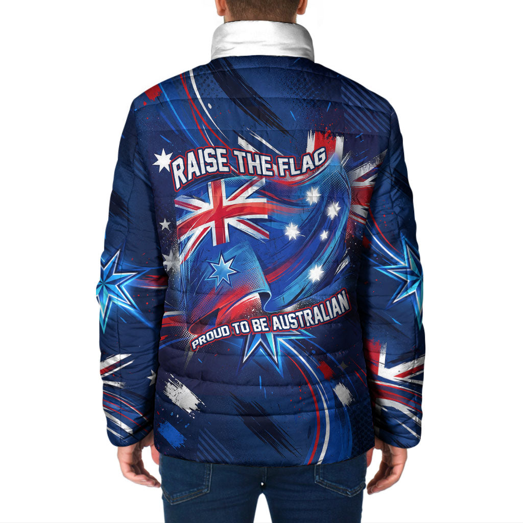Proud To Be Australian Padded Jacket Australia Flag Day Waving Commonwealth Star