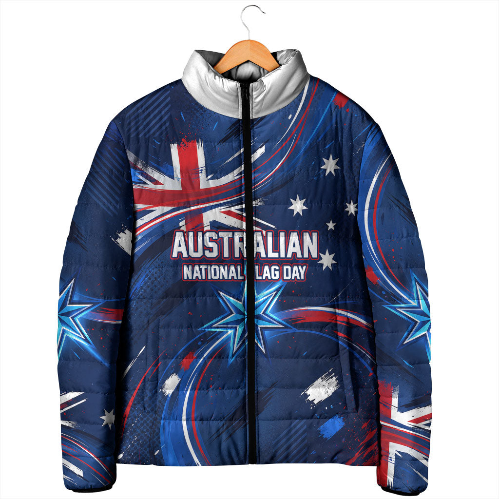 Proud To Be Australian Padded Jacket Australia Flag Day Waving Commonwealth Star