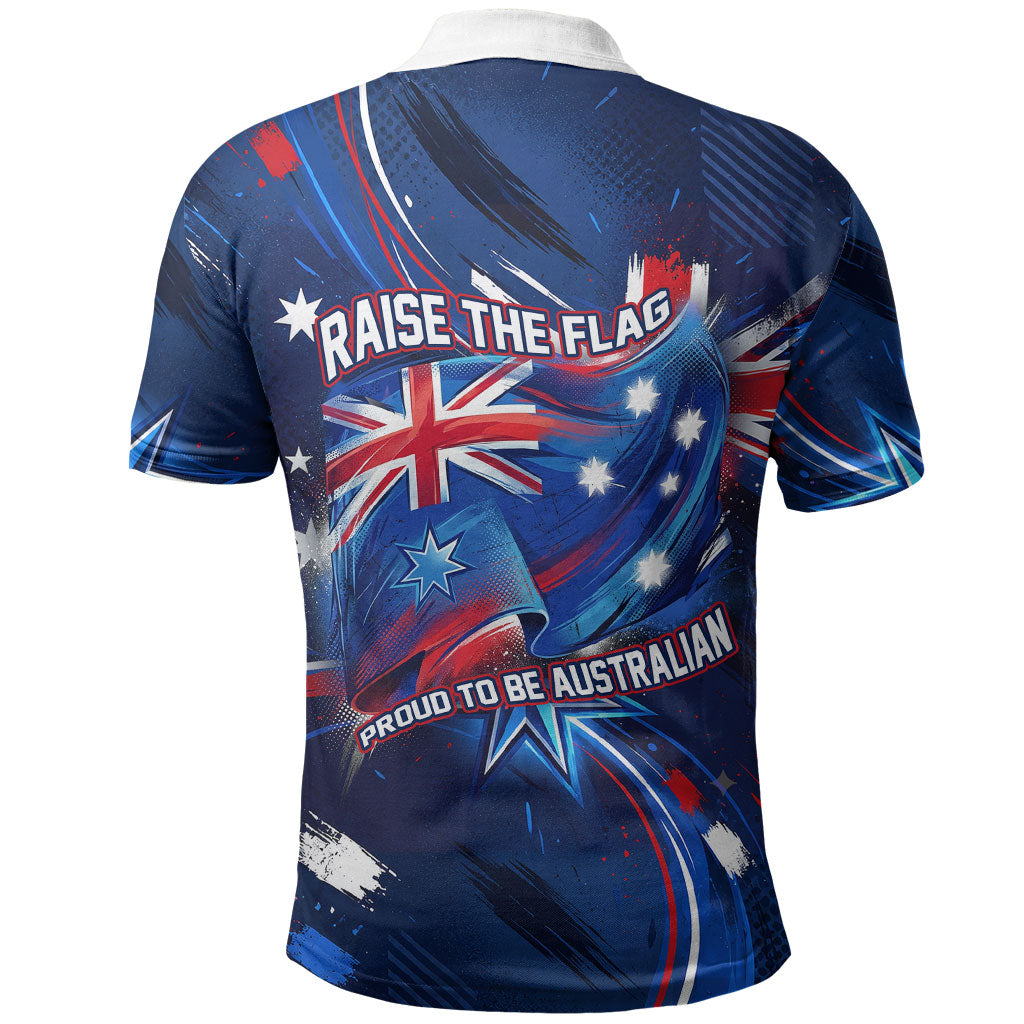 Proud To Be Australian Polo Shirt Australia Flag Day Waving Commonwealth Star