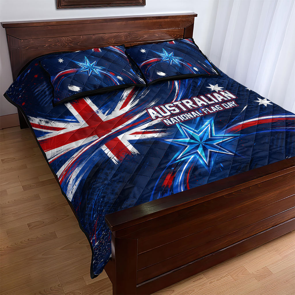 Proud To Be Australian Quilt Bed Set Australia Flag Day Waving Commonwealth Star