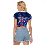 Proud To Be Australian Raglan Cropped T Shirt Australia Flag Day Waving Commonwealth Star