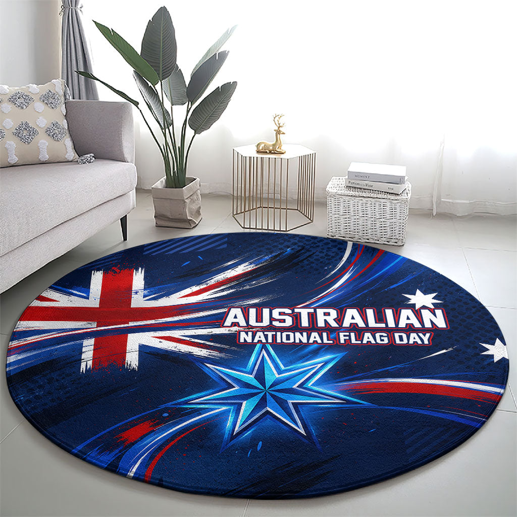 Proud To Be Australian Round Carpet Australia Flag Day Waving Commonwealth Star