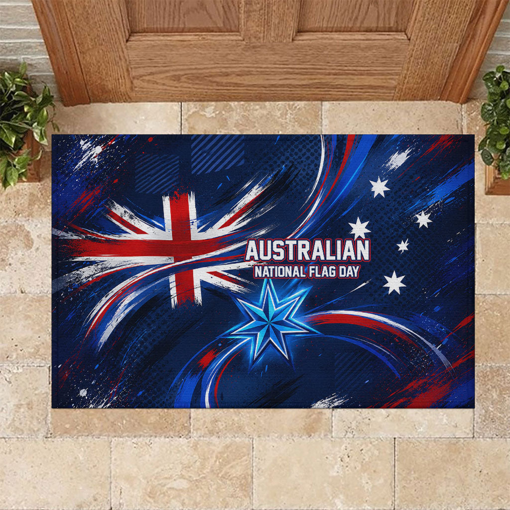Proud To Be Australian Rubber Doormat Australia Flag Day Waving Commonwealth Star