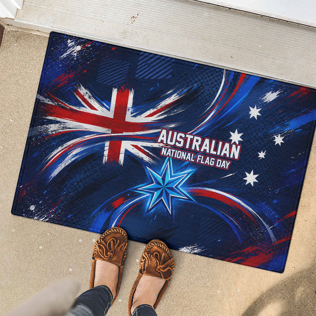 Proud To Be Australian Rubber Doormat Australia Flag Day Waving Commonwealth Star