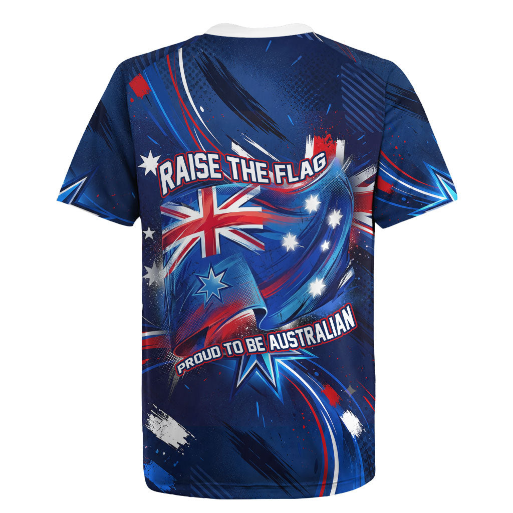 Proud To Be Australian Rugby Jersey Australia Flag Day Waving Commonwealth Star