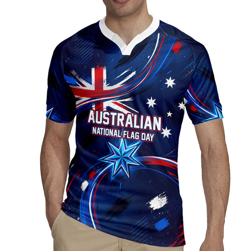 Proud To Be Australian Rugby Jersey Australia Flag Day Waving Commonwealth Star