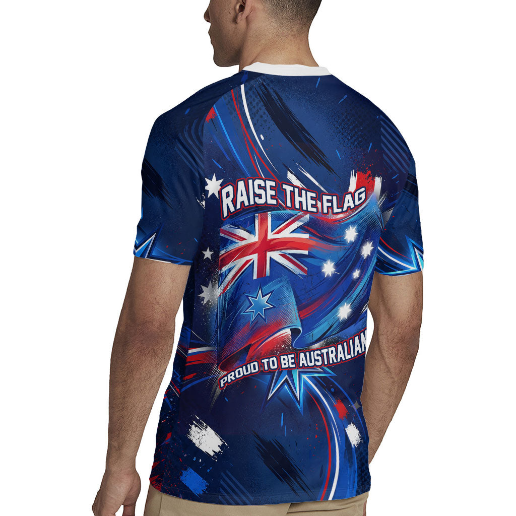 Proud To Be Australian Rugby Jersey Australia Flag Day Waving Commonwealth Star