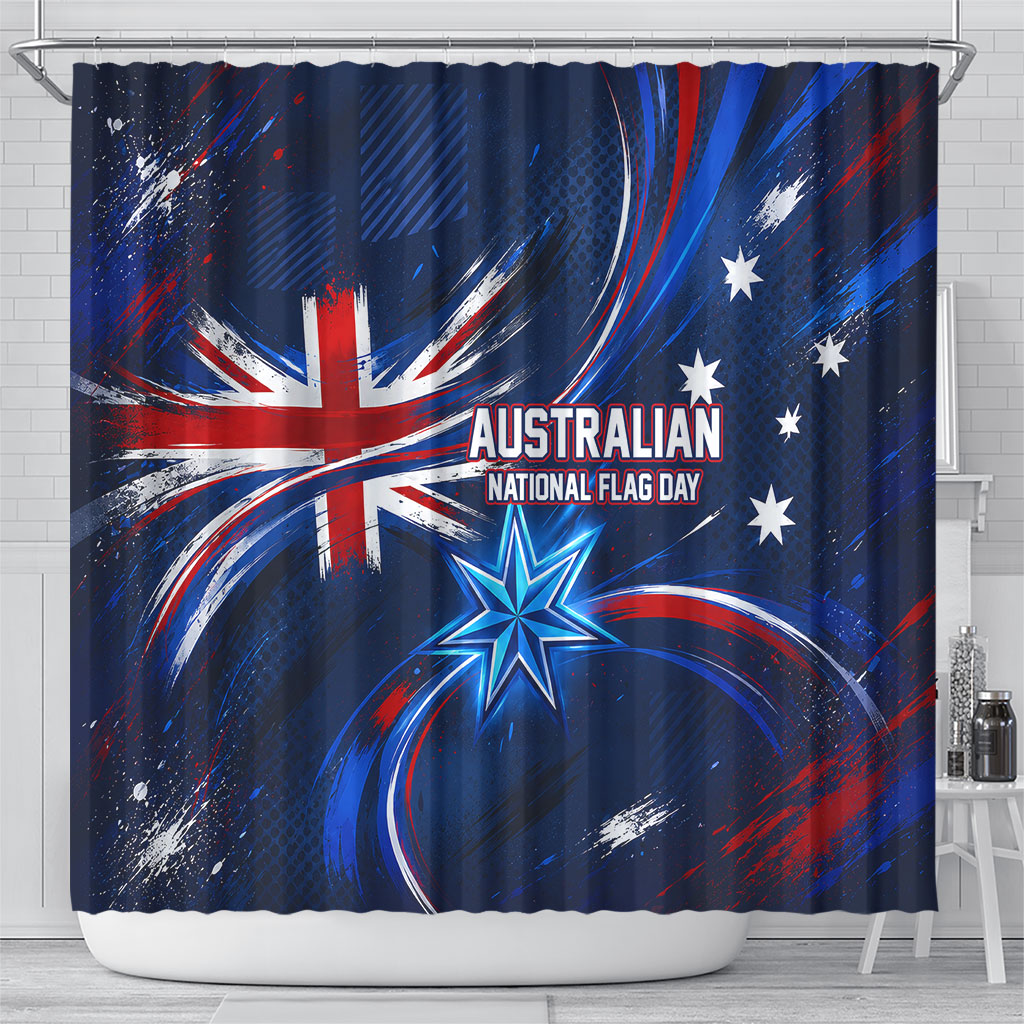 Proud To Be Australian Shower Curtain Australia Flag Day Waving Commonwealth Star