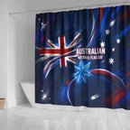 Proud To Be Australian Shower Curtain Australia Flag Day Waving Commonwealth Star