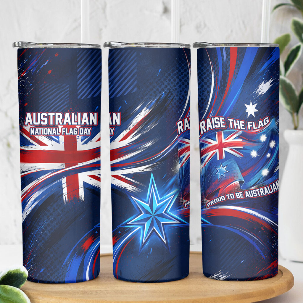 Proud To Be Australian Skinny Tumbler Australia Flag Day Waving Commonwealth Star