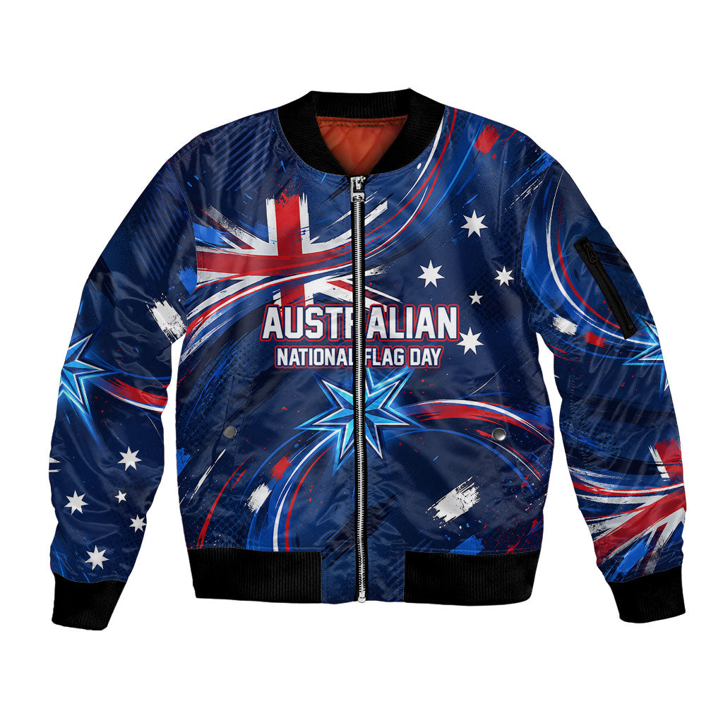 Proud To Be Australian Sleeve Zip Bomber Jacket Australia Flag Day Waving Commonwealth Star