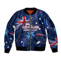 Proud To Be Australian Sleeve Zip Bomber Jacket Australia Flag Day Waving Commonwealth Star
