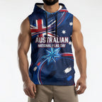 Proud To Be Australian Sleeveless Hoodie Australia Flag Day Waving Commonwealth Star