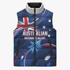 Proud To Be Australian Sleeveless Puffer Jacket Australia Flag Day Waving Commonwealth Star