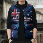 Proud To Be Australian Sleeveless Puffer Jacket Australia Flag Day Waving Commonwealth Star