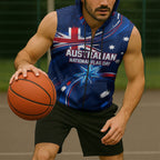 Proud To Be Australian Sleeveless Zip Hoodie Australia Flag Day Waving Commonwealth Star