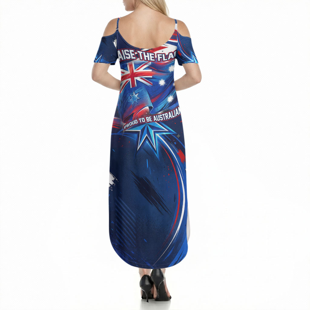 Proud To Be Australian Summer Maxi Dress Australia Flag Day Waving Commonwealth Star