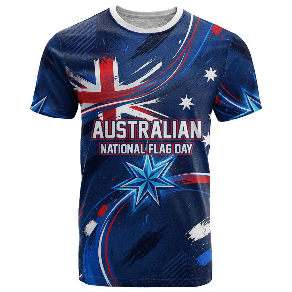 Proud To Be Australian T Shirt Australia Flag Day Waving Commonwealth Star