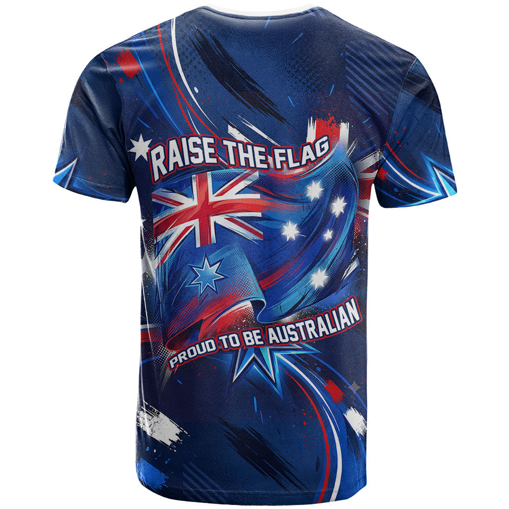 Proud To Be Australian T Shirt Australia Flag Day Waving Commonwealth Star