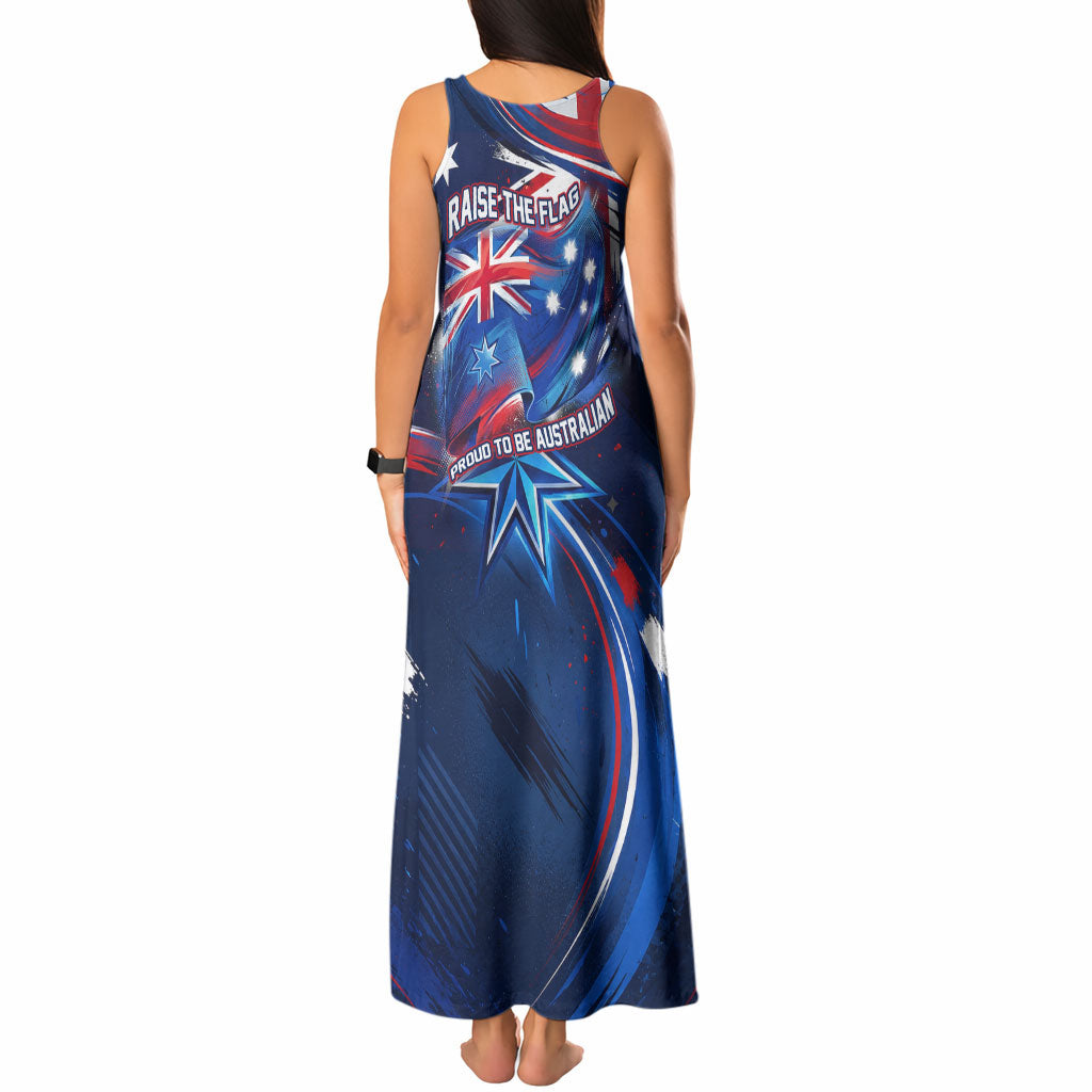 Proud To Be Australian Tank Maxi Dress Australia Flag Day Waving Commonwealth Star