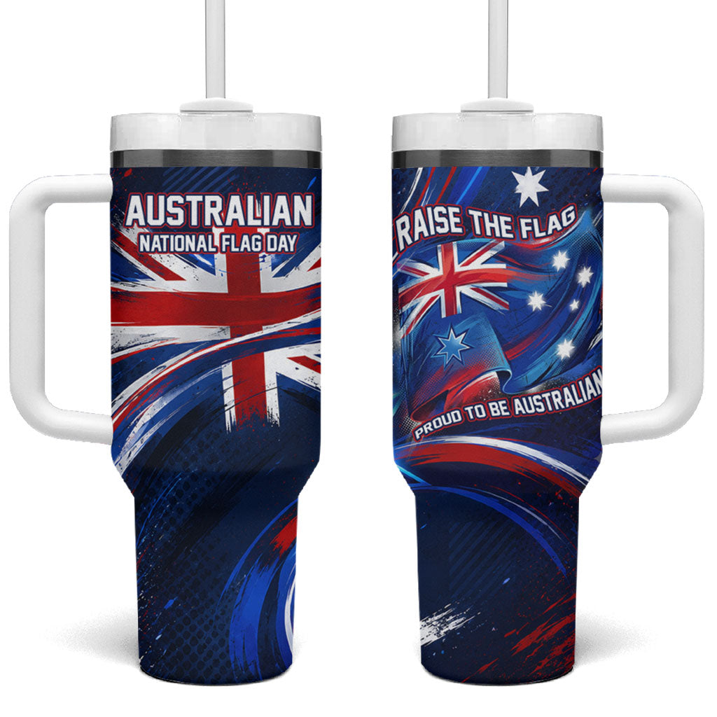 Proud To Be Australian Tumbler With Handle Australia Flag Day Waving Commonwealth Star