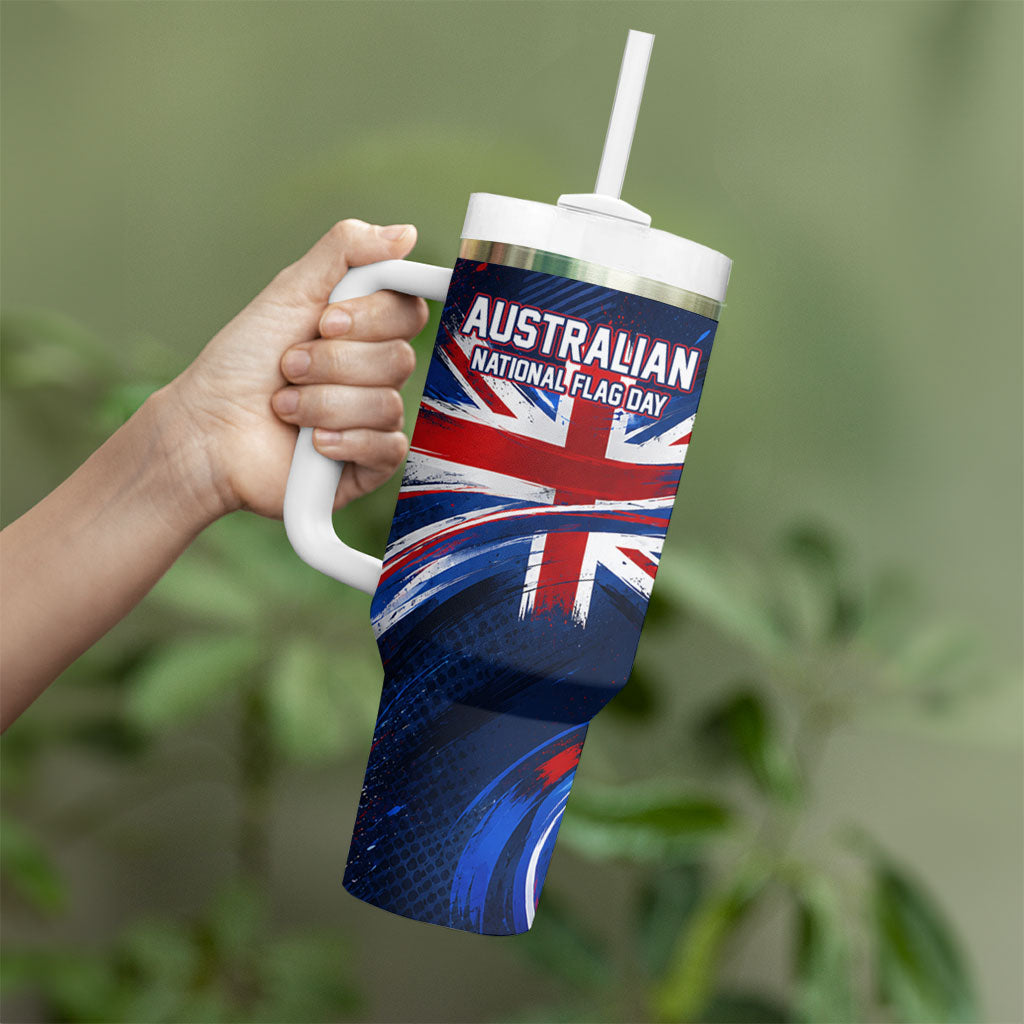 Proud To Be Australian Tumbler With Handle Australia Flag Day Waving Commonwealth Star