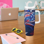 Proud To Be Australian Tumbler With Handle Australia Flag Day Waving Commonwealth Star