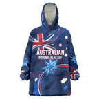 Proud To Be Australian Wearable Blanket Hoodie Australia Flag Day Waving Commonwealth Star