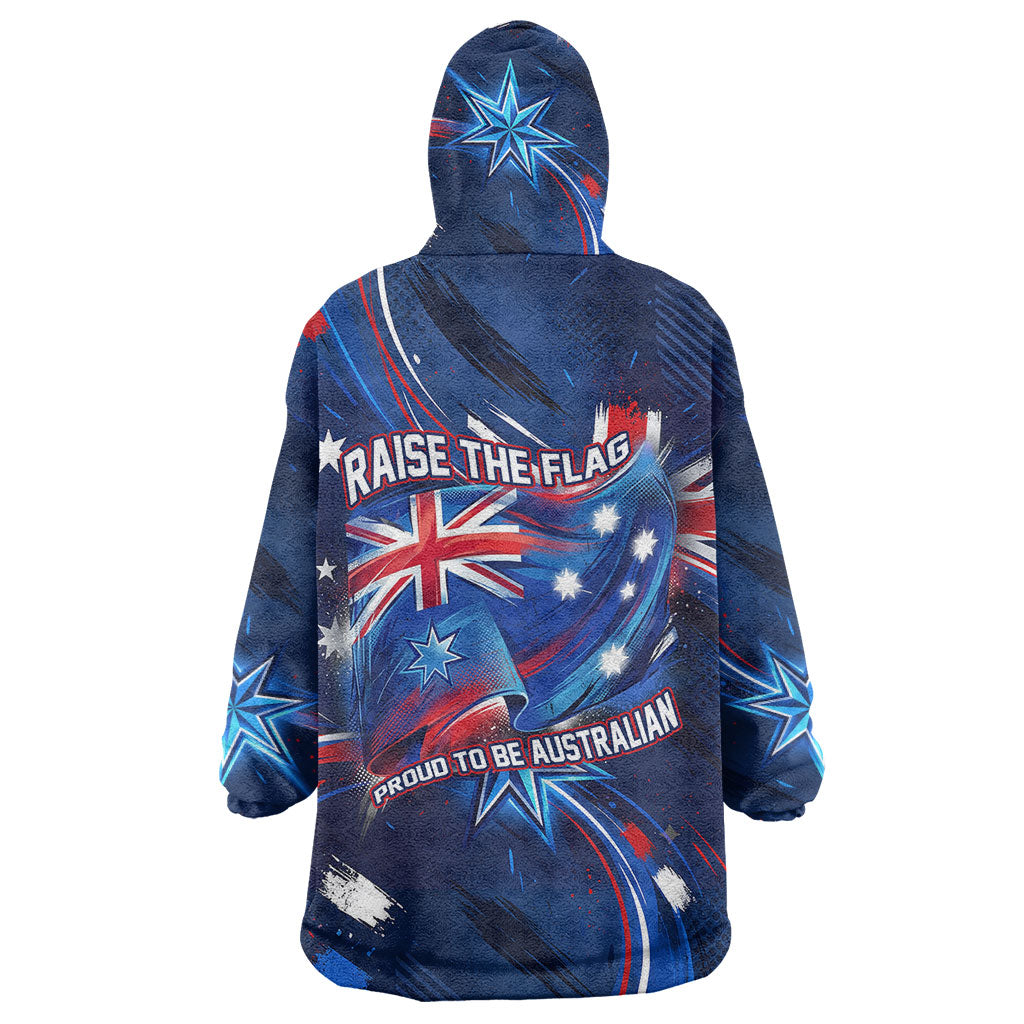 Proud To Be Australian Wearable Blanket Hoodie Australia Flag Day Waving Commonwealth Star