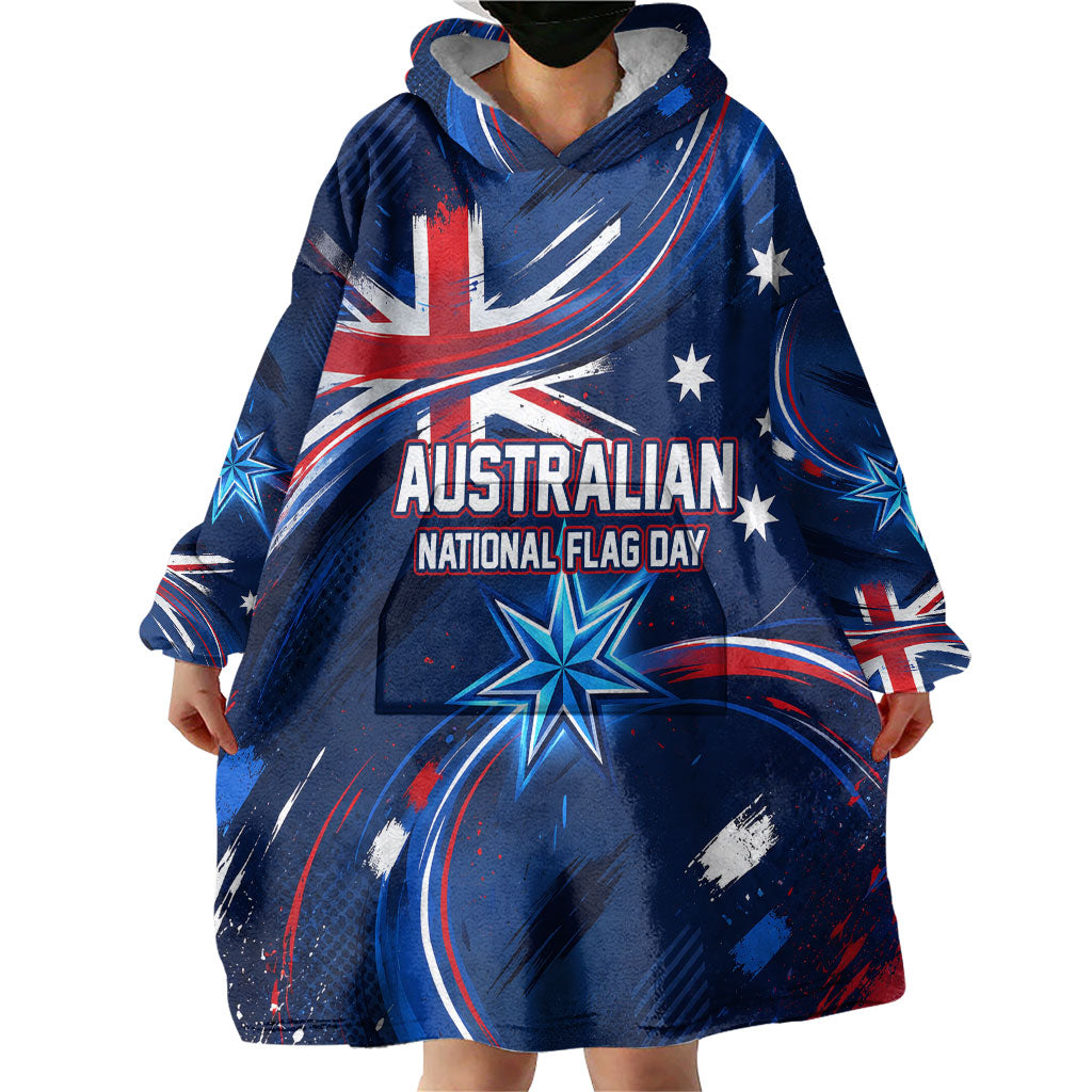 Proud To Be Australian Wearable Blanket Hoodie Australia Flag Day Waving Commonwealth Star
