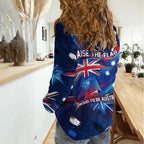 Proud To Be Australian Women Casual Shirt Australia Flag Day Waving Commonwealth Star