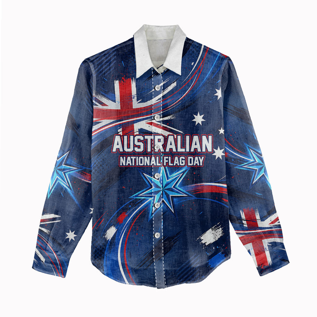 Proud To Be Australian Women Casual Shirt Australia Flag Day Waving Commonwealth Star