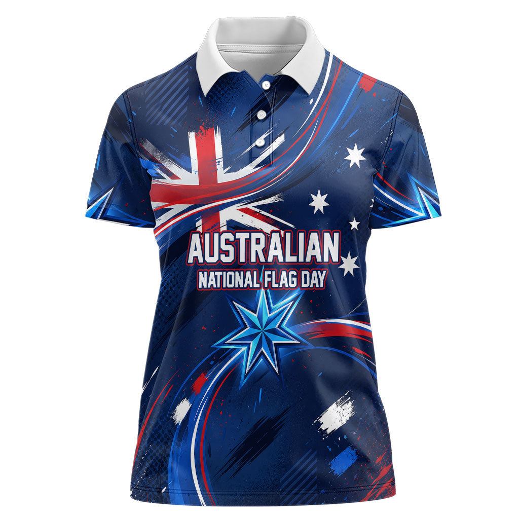 Proud To Be Australian Women Polo Shirt Australia Flag Day Waving Commonwealth Star