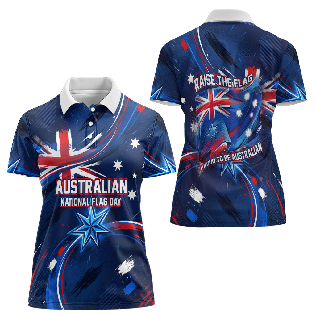 Proud To Be Australian Women Polo Shirt Australia Flag Day Waving Commonwealth Star
