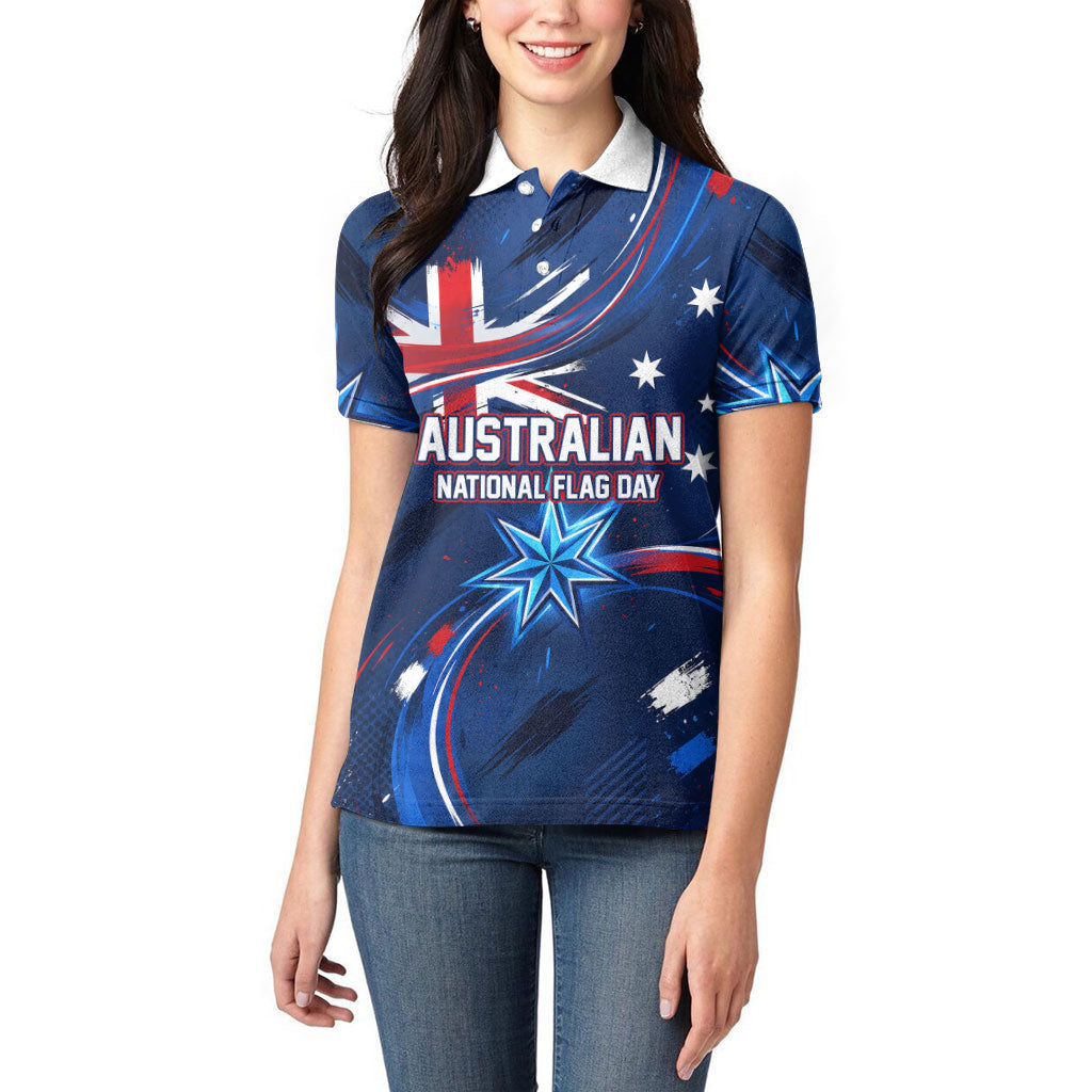 Proud To Be Australian Women Polo Shirt Australia Flag Day Waving Commonwealth Star